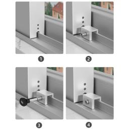 Bloqueio de janela ajustável, fechaduras de segurança para crianças e animais de estimação, fechadura anti-roubo, deslizante sem soco, hardware, 2 pcs - Image 3