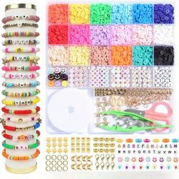 DIY Clay Beads Pulseira Making Kit, Grânulos de Semente para Jóias Amizade, Polymer Heishi Beads com Encantos, Presentes - Image 2
