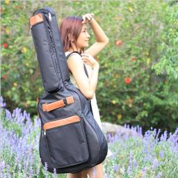 Saco de guitarra acústica impermeável, mochila de viagem, capa durável, algodão grosso Pad mochila, sacos wearable, 40 in, 41in - Image 5