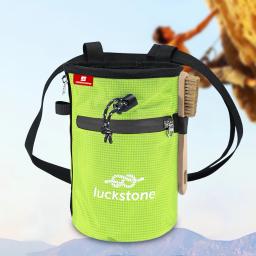 Premium Gym Chalk Bag, Escalada Chalk Bag com 2 grandes bolsos de armazenamento com zíper, escova de giz para escalada, grande presente - Image 6