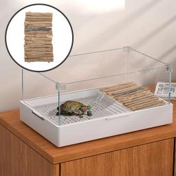 DIY Plataforma de Rastejamento para Répteis, Tartaruga Terrário, Esconderijo, Barba De Madeira, Basking Suprimentos, Decoração, Tartaruga - Image 1