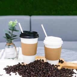 25 conjuntos descartáveis copo de café 8oz 240ml 12oz 400ml 16oz 500ml branco que empacota takeaway copo bebendo com festa de aniversário da tampa - Image 4