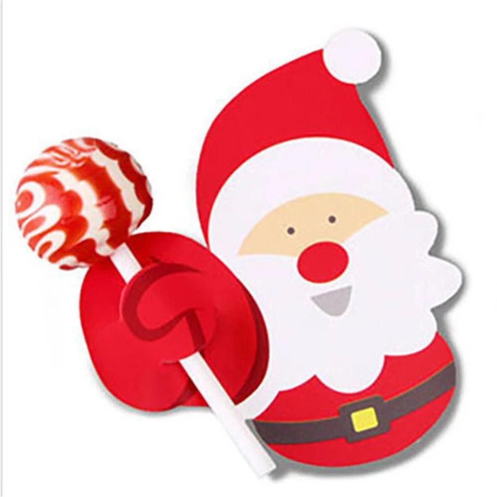 Decoração cartões, 50pcs, bonito, urso, Papai Noel, doces, pirulito, para festa de aniversário infantil, coelho, acessórios de presente - Image 1
