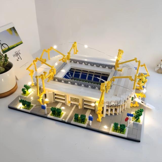 Mini Tijolos do Estádio de Futebol Barcelona: Blocos de Construção Arquitetônica para Adultos - Presente Perfeito para Fãs do Futebol