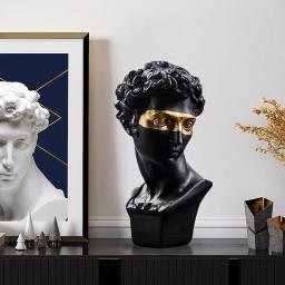 Estátuas decorativas para decoração, esculturas modernas, estatuetas de resinas, ornamento interior da sala, mesa de mesa, preto, 15cm - Image 3