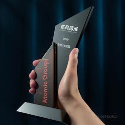 Troféu De Cristal Personalizado Vidro Criativo Prêmios, Fabricação Comemorativa, Decoração Da Casa, Gravação Livre Borda Da Lâmina Recompensa Novo, 2024, 1Pc - Image 5