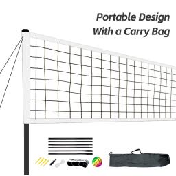 Rede de vôlei de praia com suporte, badminton, pacote saco para quintal, portátil ao ar livre - Image 2