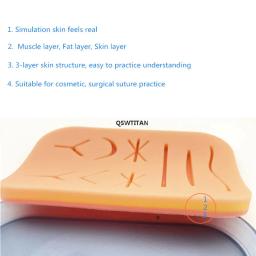 Reutilizável Silicone Sutura Training Pad Sutura Training Pad Modelo de pele traumática humana Modelo de ensino - Image 5