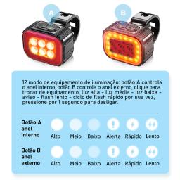 Q6 LED Bicicleta Frente Luzes Traseiras, USB Charge Farol, Ciclismo Taillight, Lanterna de bicicleta, Acessórios de bicicleta, Lâmpadas, Lâmpadas - Image 4