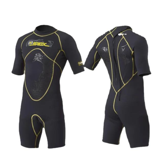 Wetsuit Masculino Shorty 3mm de Manga Curta para Surf, Kite e Natação