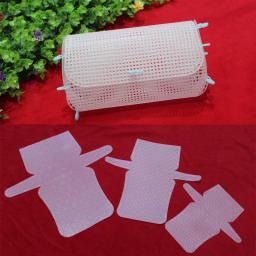 Pano de malha de plástico para fazer sacolas, Material de tecelagem, Chenille Branco Grid Sheet, Needlework, DIY Handcraft Acessórios, 1Pc - Image 2