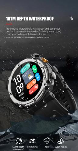 YTOM-C21 PRO Smartwatch Impermeável, 1.39 ", Tela 360x360, Chamada Bluetooth, Monitor de Freqüência Cardíaca, Natação - Image 5