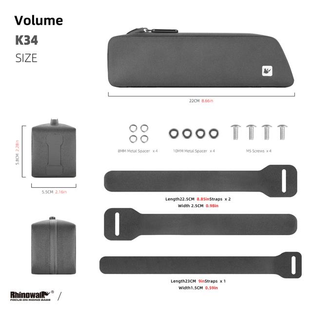 Rhinowalk Bolsa para Tubo Superior de Bicicleta à Prova d'Água 152g