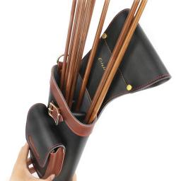 Tiro com arco Cowhide Leather Arrow Bag, aljava portátil, setas da mão direita, caça ao arco, acessórios de tiro, 20-30pcs - Image 5