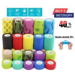 4.5m elástico auto-travamento bandagem adesiva gaze cinesiologia fita bandagem suporte boxe esporte envoltório dedo pulso perna fixação fita - Image 1