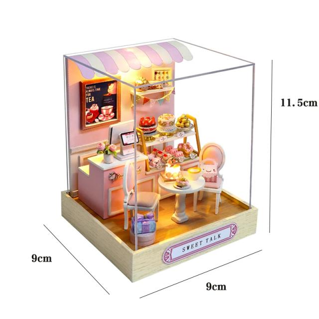 Mini DIY Flower Doll House Kit Handmade 3D Puzzle Assembly Brinquedos de Construção 2 Estrelas
