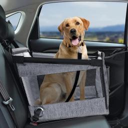 Assento de carro pet portadores estáveis acessórios do cão seguro portátil filhote cachorro viagem cestas protetor malha à prova dwaterproof água ao ar livre suprimentos para animais estimação - Image 1