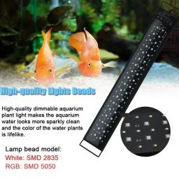 Lâmpada LED Fish Tank com Dimmer para água doce, luz do aquário, iluminação de espectro completo, Auto On Off, 24/7, DIY, 75-90cm, IP68 impermeável - Image 3