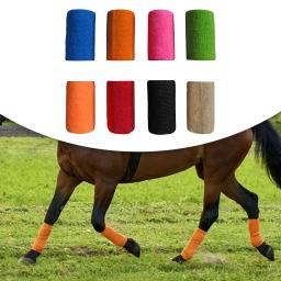 Fita envoltória veterinária de 4 polegadas de largura, elástica, não tecida, envoltório de perna de cavalo, fita atlética, envoltório autoadesivo para cavalos, gatos, animais de estimação, esportes, mão - Image 1