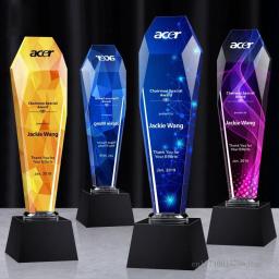 Troféu de cristal criativo high-end, letras personalizadas, impressão a cores, excelente equipe de funcionários, prêmio reunião anual - Image 1