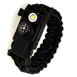 Impermeável LED Survival Paracord Pulseira, Apito Multifunções e Bússola Pulseiras, Natação ao ar livre Ferramentas, Novo - Image 2
