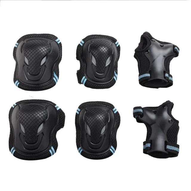 Conjunto de Proteção 6 Peças para Crianças e Adultos: Cotovelos, Joelheiras e Protetores de Pulso para Patinação, Skate, Bicicleta, Equitação e BMX