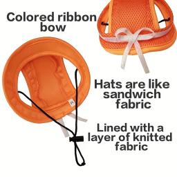Chapéu de estimação ajustável para proteção solar, perfeito para cães e gatos, decoração do arco incluída, 3 peças - Image 3