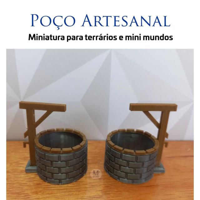 Mini Poços Artificiais para Maquetes, Terrários e Casinhas de Boneca - 2 Peças Decorativas