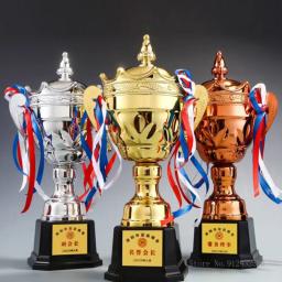 Troféu de metal banhado a ouro, grande comercial, criativo personalizado para enviar amigos, presentes, dança lembrança, decoração de casa, 1pc - Image 1