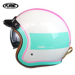 Capacete de motocicleta para homens e mulheres, KT67, 3/4, retro, scooter elétrico, equitação ao ar livre, verão, novo, 2022 - Image 2