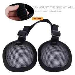 Zzyfe malha de aço máscara protetora de orelha tático airsoft paintball cs wargame acessórios de baixo carbono tiro ao ar livre novo equipamento - Image 2
