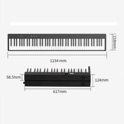 Piano Digital dobrável multifuncional para estudantes, 88 teclas, instrumento musical portátil, 128 rimas - Image 4