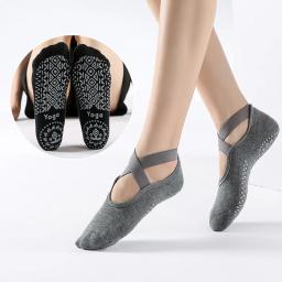 Meias de ioga antiderrapantes de algodão para mulheres, atadura, Pilates, balé, dança, esporte, academia, treino, chinelo, corrida, aderência - Image 2
