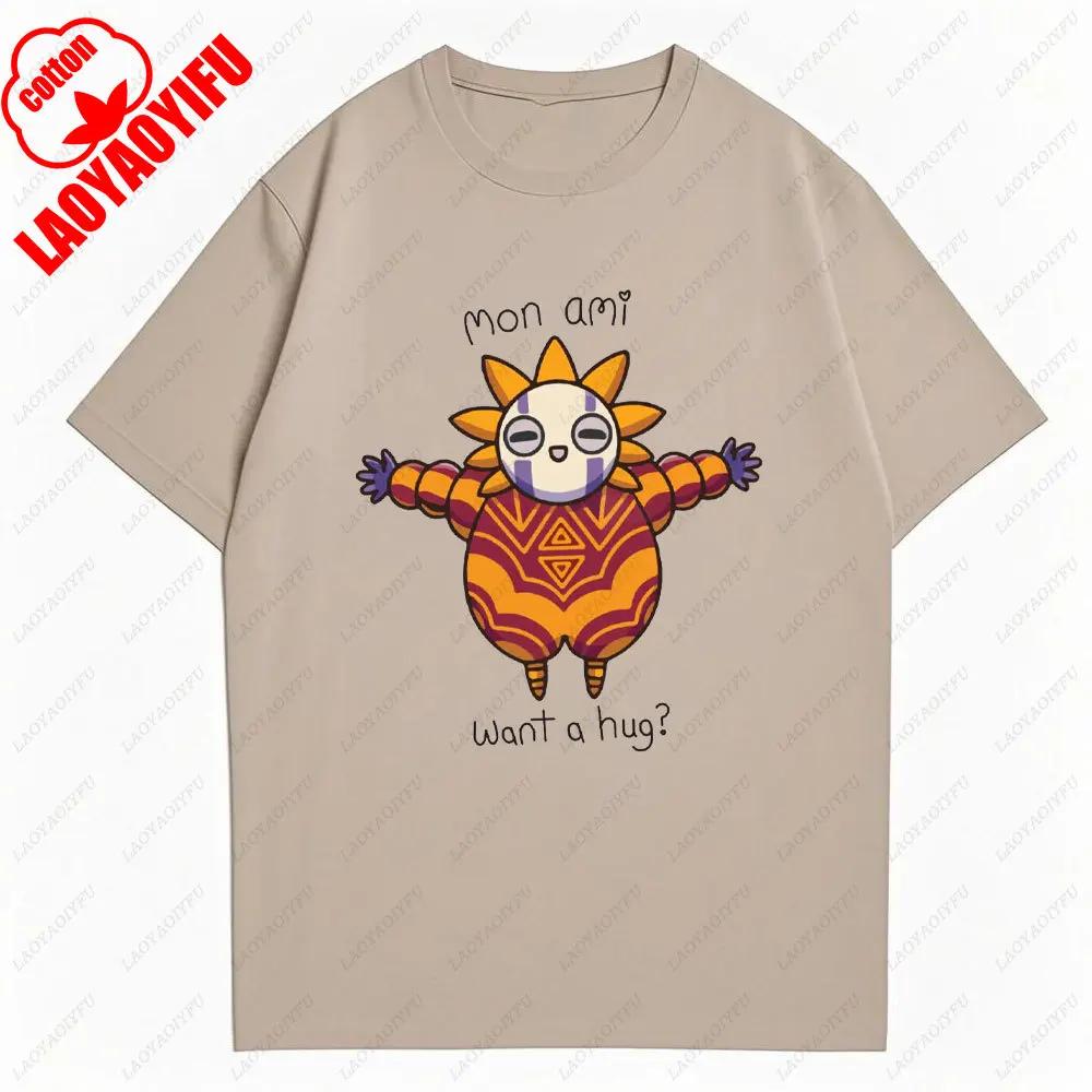 Esquie mon ami quer um abraço camiseta de algodão expedição 33 jogo feminino masculino camiseta topos presente para jogadores roupas de jogos roupas femininas - Image 1