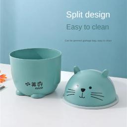 Desenhos animados gato mesa plástico lixeira, Desktop Waste Box, cesta de lixo, Home Office Supplies, lixeiras, diversos barril Bin, 1 pc, 2 pcs, 4pcs - Image 4
