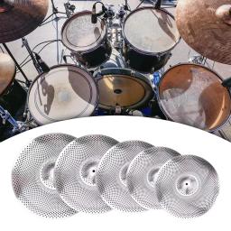 Baixo Volume Mute Drum Set, Drummer Practice, Quiet Cymbals para sala de ensaio, iniciantes, quarto, apartamento, 5pcs - Image 2