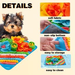 Tapete de cheirar para cães Anti-asfixia Slow Food Mat Ferramenta de caminhada para cães indoor Ansiedade Release Energy Cobertor de caça ao tesouro - Image 6