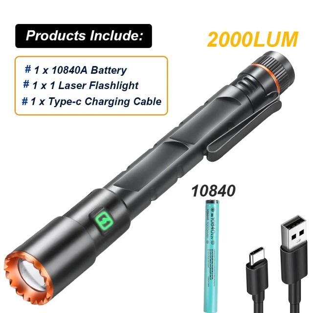 Lanterna Compacta de Alta Potência com Mini USB e Clip Magnético para Acampamentos e Emergências