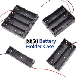 3 pçs 18650 caixa de suporte de bateria 1 slot 3.7v caixa de armazenamento de bateria 1/2/3/4 recipiente de plástico de célula com conectar fios pretos vermelhos - Image 1