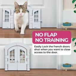 Porta dupla intempéries para animais de estimação, porta interior para gato e cachorro, porta sem aba para gato e cachorro, abertura francesa - Image 3