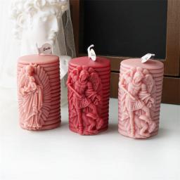 Molde de vela de silicone para artesanato DIY, moldes ovais com deusa anjo, figuras cristãs, cera de soja R, tema religioso - Image 3