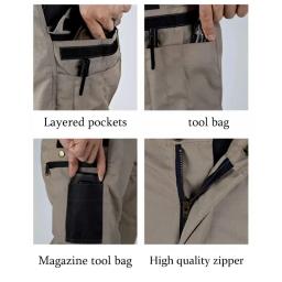 Calça de trabalho resistente ao desgaste homem multi-bolso calças de carga reta ao ar livre jogging calças táticas primavera outono calças casuais - Image 6