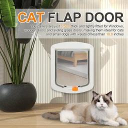 Porta exterior para animais de estimação, porta para cães e gatos, entrada de parede, porta com fecho de segurança 4 vias, porta pequena para cães e gatos - Image 3