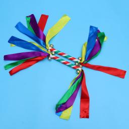 2 pçs adereços de ginástica cheerleader pom pom pompom cheerleading pompons fita design - Image 4