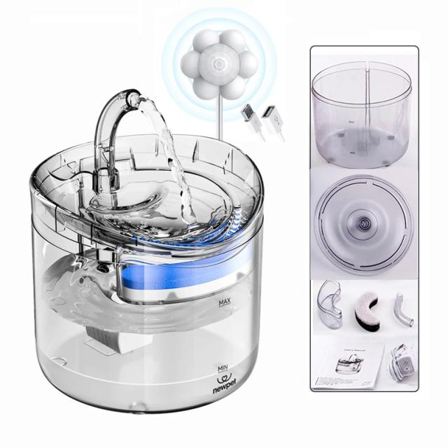 Bebedouro Inteligente de 2 Litros com Sensor Automático - Dispensador de Água para Gatos e Animais de Estimação