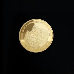 Coleção de Moedas das Sete Maravilhas do Mundo, Emblema Comemorativo Banhado a Ouro, Coleção Viagem - Image 4