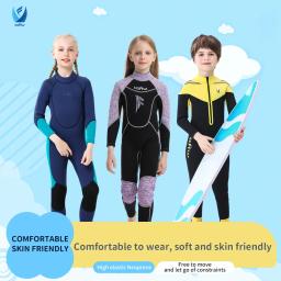 Roupa de mergulho infantil de neoprene, 2mm, 3mm, peça única, manga longa, à prova de frio, protetor solar, surf, natação, mergulho - Image 3