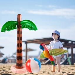 Havaí tropical havaí estilo palmeira inflável, havaí acessórios de decoração, para festa de aniversário, praia, verão - Image 3