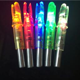 6/12pcs 6.2mm Seta Automaticamente Iluminado Vermelho Verde Levou Seta Nock Para Seta De Carbono de fibra vidro flecha Tiro Com - Image 1