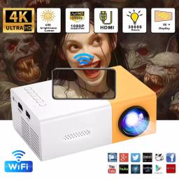 Projetor portátil Mini Filme, Adequado para Camping ao ar livre, Drive-in, Home Theater, Projetores com 30000 Horas de Longa Vida, YG300 - Image 1
